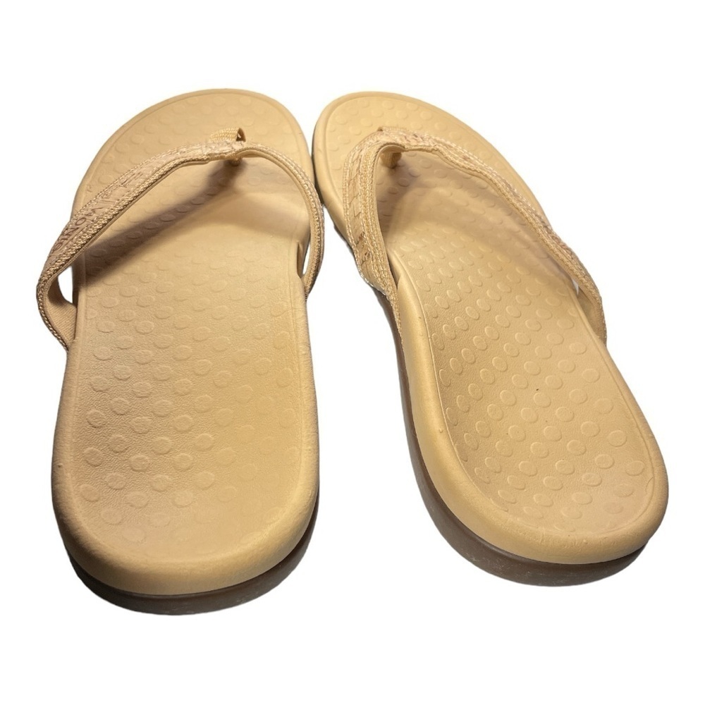 Vionic Tide II Flip Flops Bronze
Metallic Bamboo Sandals
Womens Size 10 - Picture 5 of 9